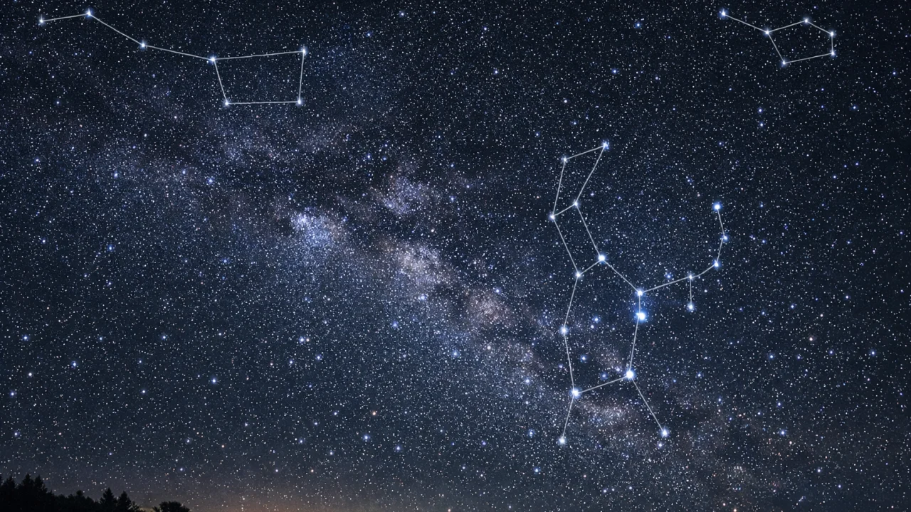 Zviježđa Orion i Veliki medvjed jasno vidljivi na noćnom nebu bez teleskopa