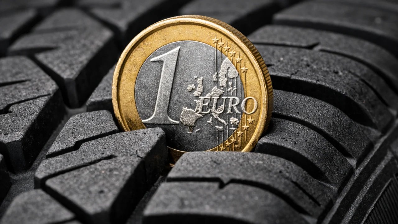 Test dubine profila gume pomoću kovanice od jednog eura kao brza kućna provjera