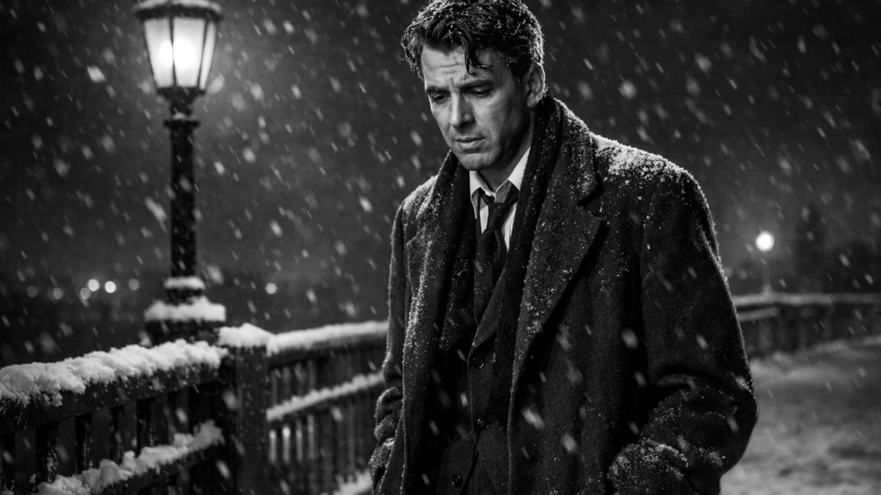George Bailey u ključnom trenutku filma It's a Wonderful Life, simbol moralne dileme i osobne krize