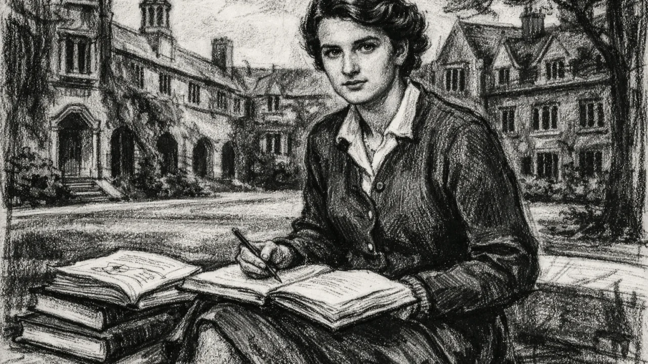 Rosalind Franklin tijekom studija na Cambridgeu, ugalj stil s povijesnim akademskim okruženjem.