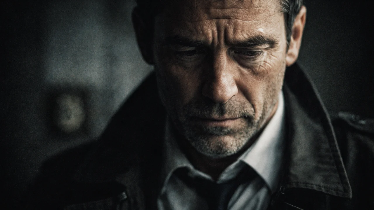 Portret iscrpljenog detektiva u mračnom vizualnom stilu trilera Se7en