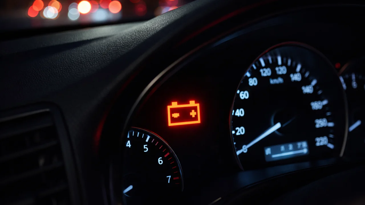 Upaljena lampica akumulatora na instrument ploči kao simptom kvara alternatora tijekom vožnje