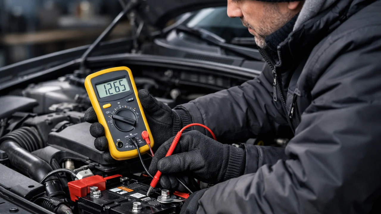 Mjerenje napona akumulatora multimetrom kao provjera stanja baterije tijekom zimskih mjeseci