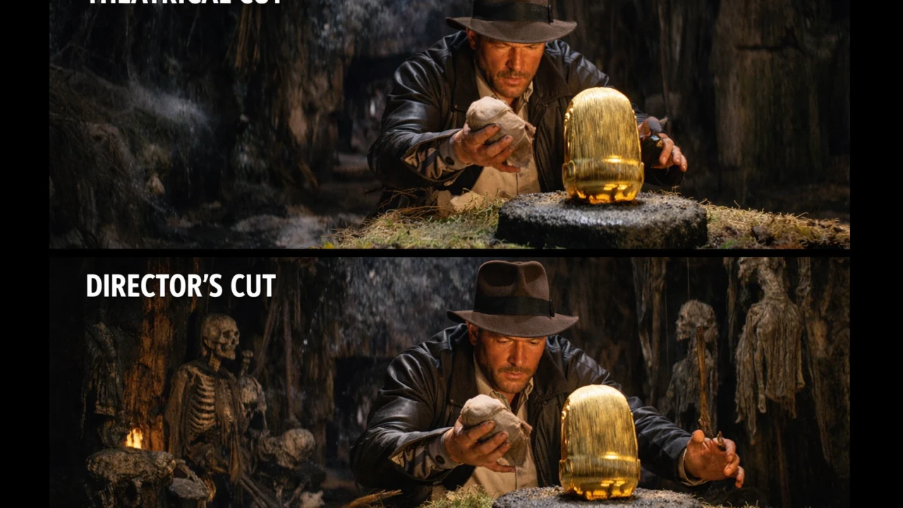 Vizualna usporedba kino verzije i director cuta iste filmske scene s različitim trajanjem i kontekstom