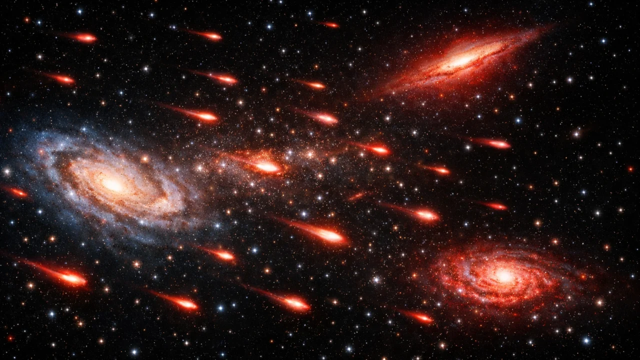 Vizualizacija širenja svemira i udaljavanja galaksija kroz kozmički prostor