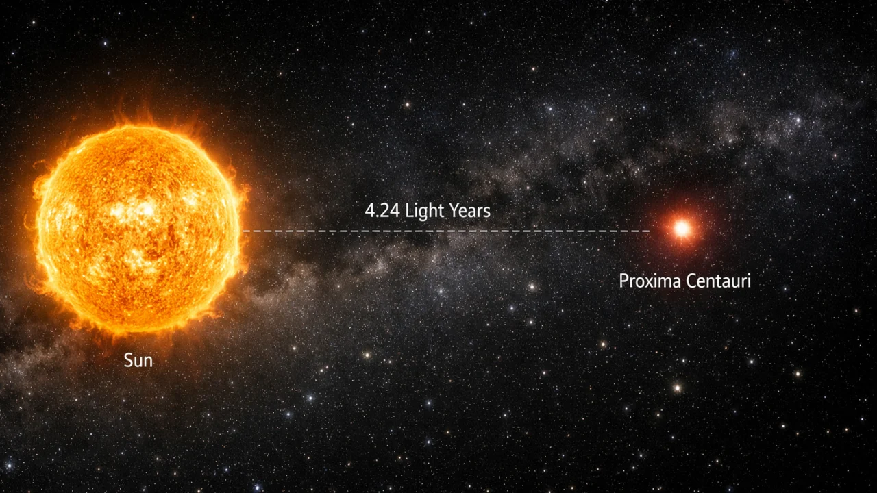 Udaljenost između Sunca i zvijezde Proxima Centauri izražena u svjetlosnim godinama