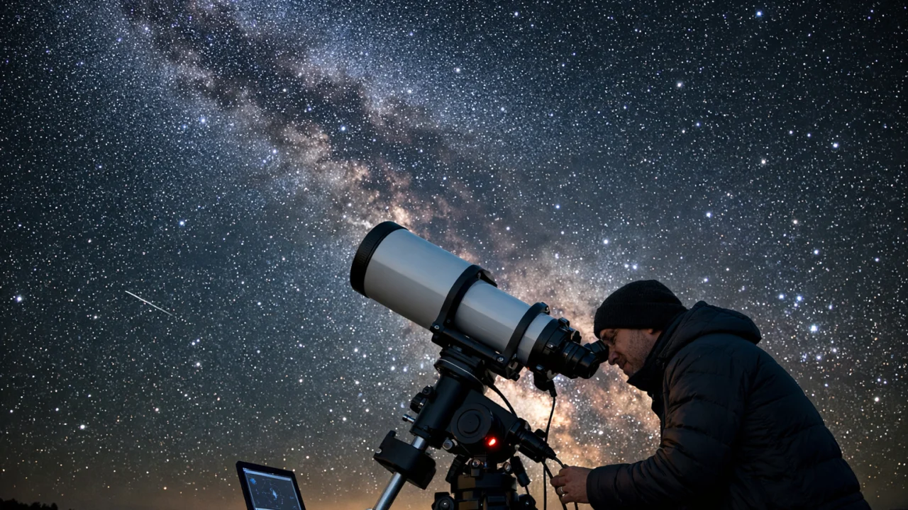 Astronom koristi teleskop za mjerenje udaljenosti zvijezda i galaksija u svemiru