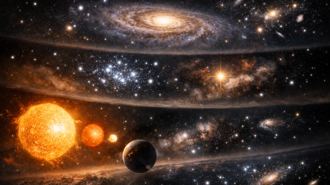 Shema kozmičkih udaljenosti od obližnjih zvijezda do dalekih galaksija u svemiru