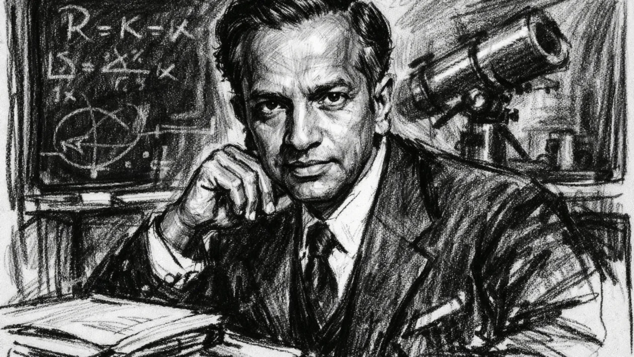 Portret u ugljen stilu - Subrahmanyan Chandrasekhar (ugalj stil)