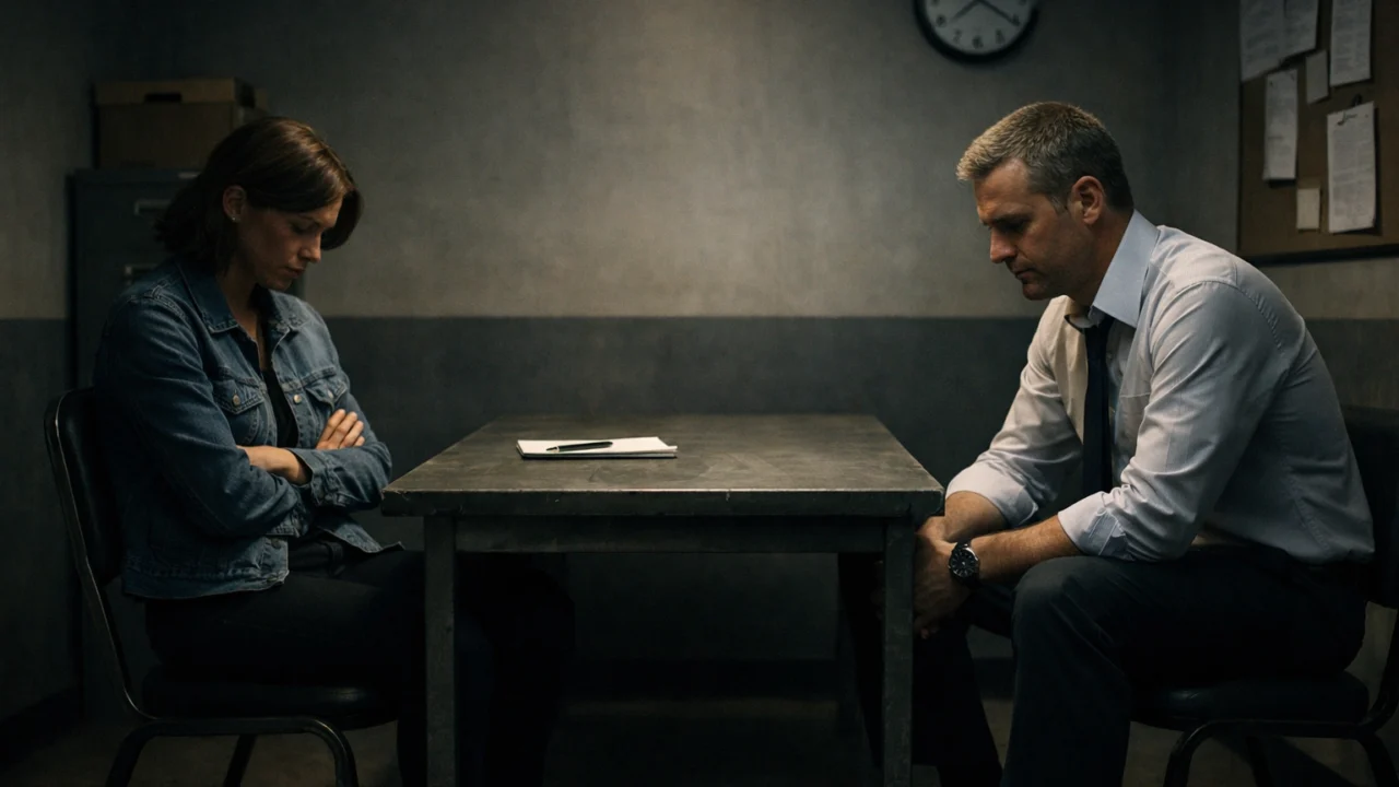 Zatvoren prostor i tišina između likova naglašavaju subtekst, skrivene namjere i emocionalnu napetost u priči.