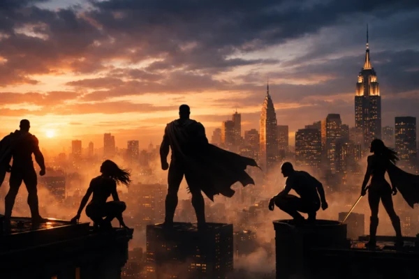 Superhero film kao moderna mitologija prikazan kroz epski kadar grada i junaka, simbol globalnog kulturnog fenomena