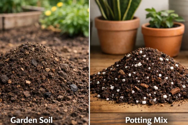 Usporedba supstrata i vrtne zemlje u posudama i vrtu, prikaz razlika u strukturi tla za zdrav rast biljaka