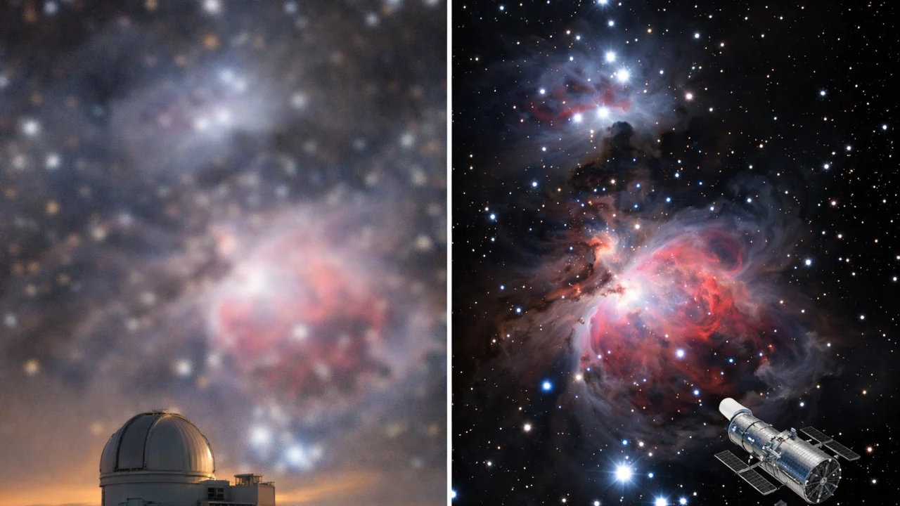 Usporedba zemaljskog i svemirskog teleskopa pokazuje prednosti promatranja izvan atmosfere