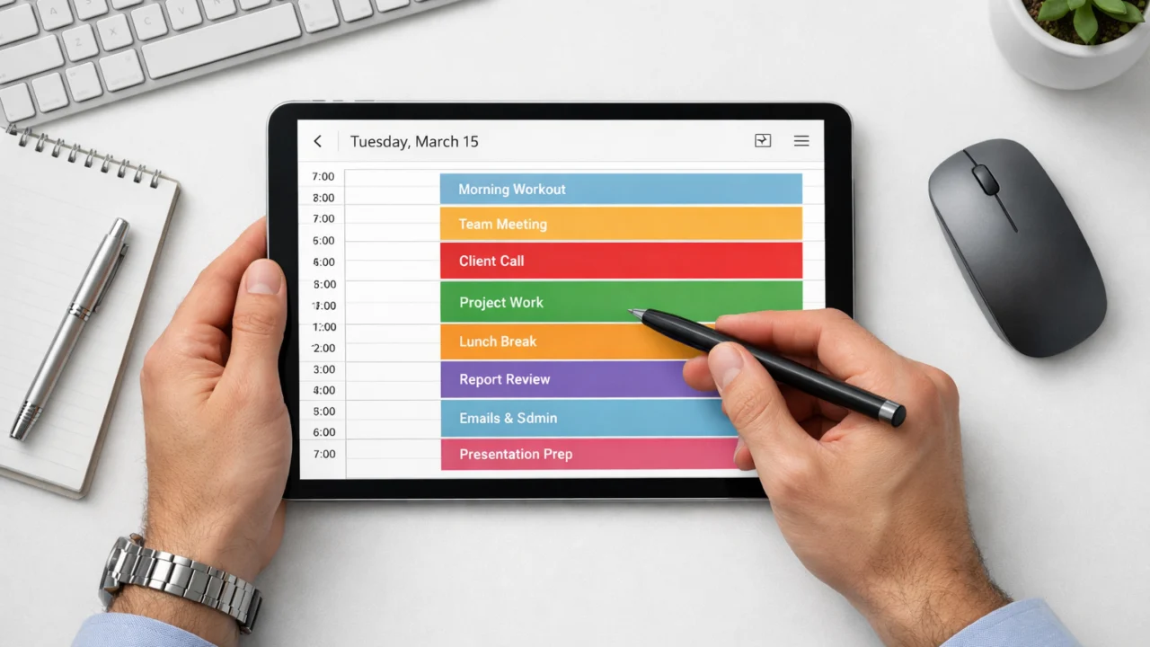 Digitalni kalendar s time blocking rasporedom koji pomaže u boljoj organizaciji vremena i fokusu na zadatke