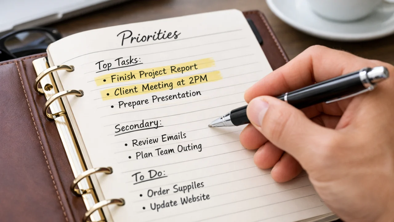 Definiranje dnevnih prioriteta u planer kao temelj uspješnog time blockinga