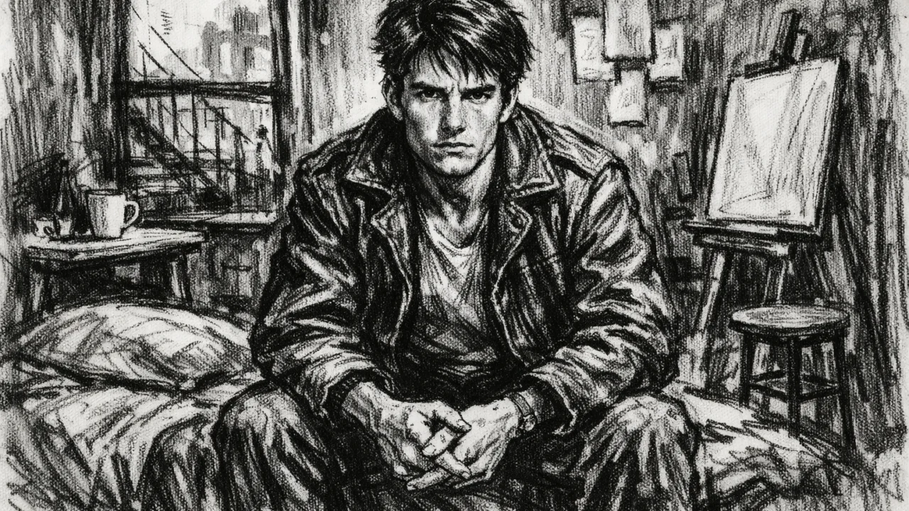 Početak glumačke karijere Toma Cruisea u New Yorku, ilustrirano u ugalj stilu