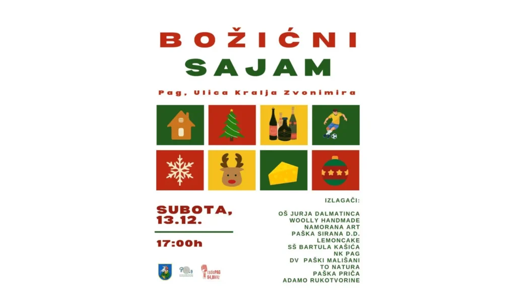 Treći adventski vikend u Pagu s božićnim sajmom, koncertima i dolaskom Djeda Božićnjaka