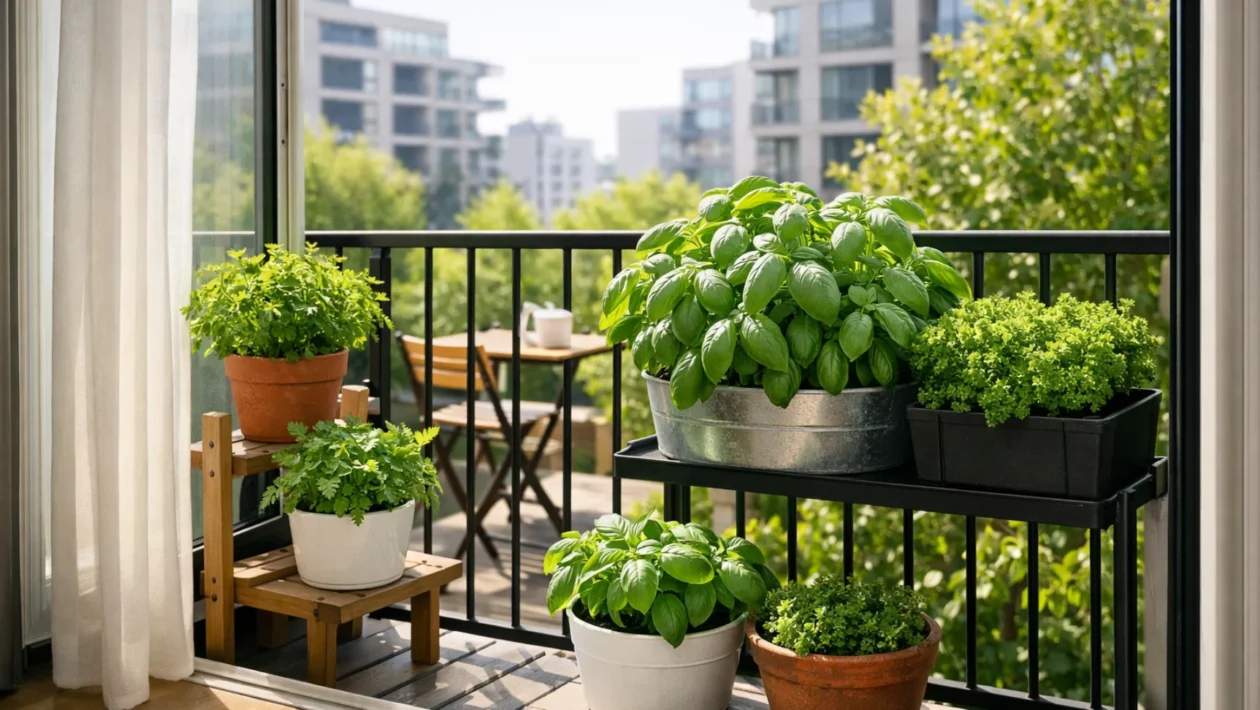 Uzgoj začinskog bilja na prozoru i balkonu s bosiljkom, peršinom i mentom uz puno prirodnog svjetla