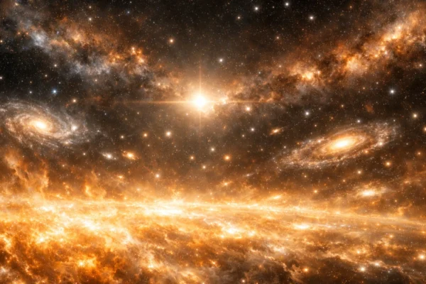 Umjetnički prikaz Velikog praska i ranog širenja svemira s nastankom galaksija u modernoj kozmologiji