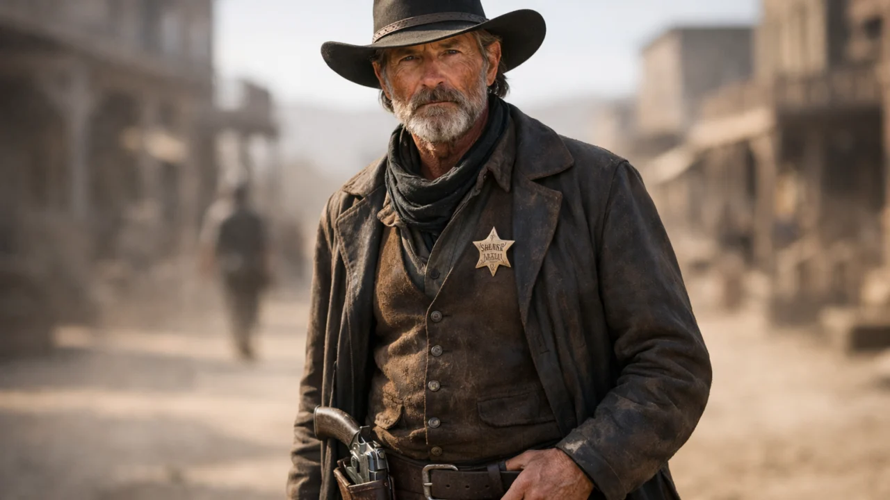 Šerif iz klasičnog westerna koji simbolizira zakon, red i moralne podjele tipične za rane western filmove