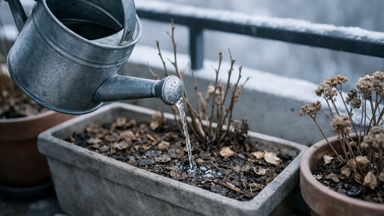 Minimalno zalijevanje balkonskih biljaka zimi, suho tlo i pravilna njega tijekom mirovanja