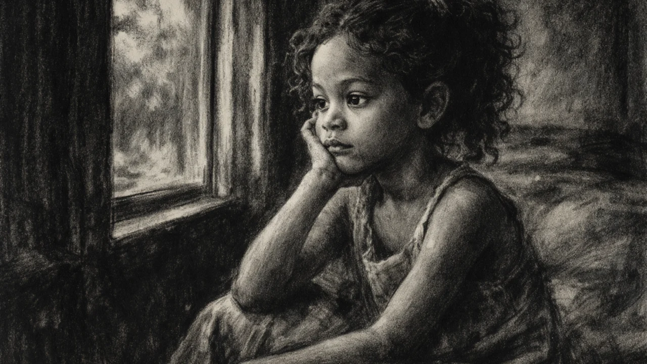 Prikaz djetinjstva Zoe Saldane u Dominikanskoj Republici u ugalj stilu