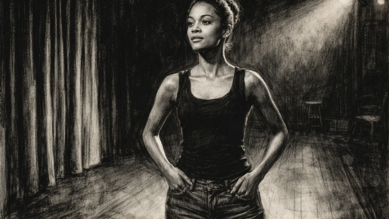 Početak glumačke karijere Zoe Saldane prikazan realistično u ugalj stilu