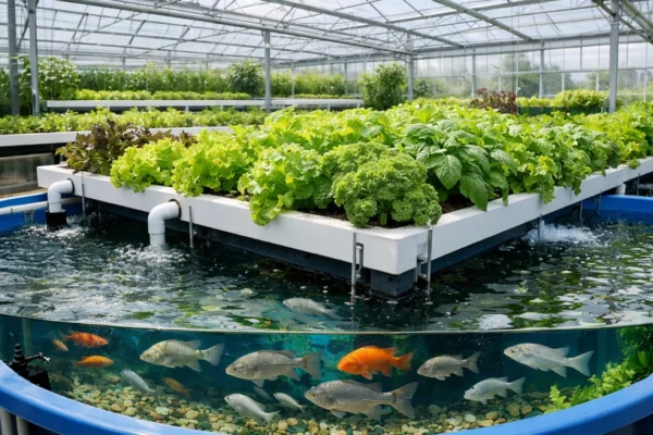 Akvaraponika sustav koji povezuje uzgoj riba i biljaka u održivom zatvorenom krugu