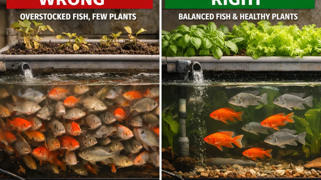 Prevelik broj riba u akvaraponici kao česta početnička pogreška