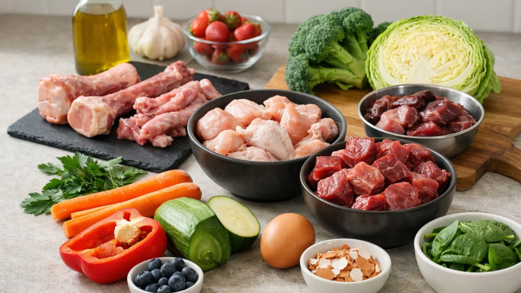 Sastojci BARF prehrane za pse – sirovo meso, kosti i povrće