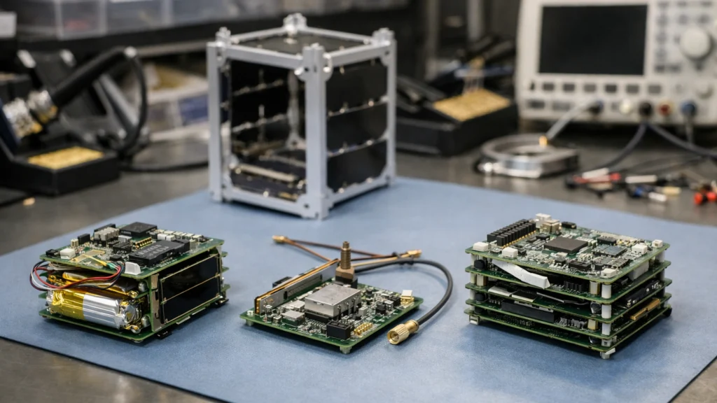 Osnovni sustavi Cubesat satelita prikazani na radnoj površini