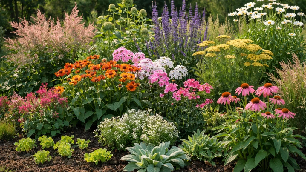 Cvjetnjak s različitim fazama rasta i sukcesivnom sadnjom