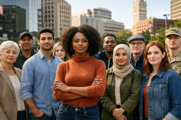 Raznolika skupina ljudi okupljena na Dan nulte diskriminacije, simbol jednakosti i ljudskih prava