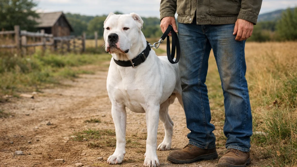 Dogo argentino pored vlasnika – snažna pasmina i odgovorno vlasništvo