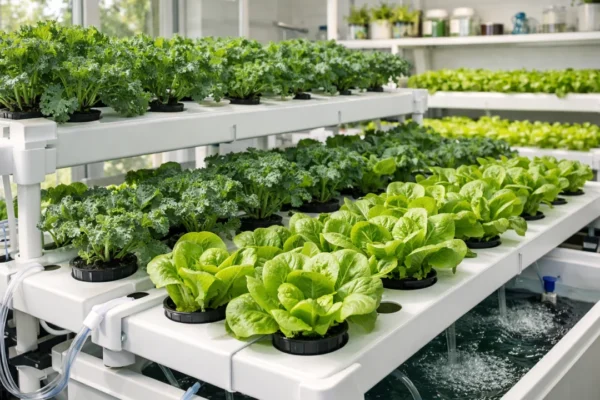 Hidroponski uzgoj biljaka u modernom zatvorenom prostoru bez tla