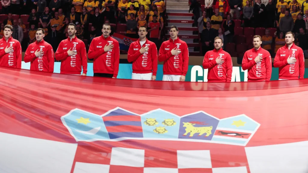 Hrvatska rukometna reprezentacija slavi pobjedu nad Gruzijom na EHF EURO 2026 u Malmo Areni