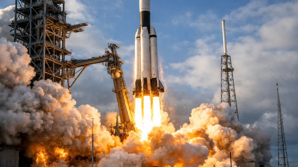 Početna faza lansiranja rakete s lansirne rampe