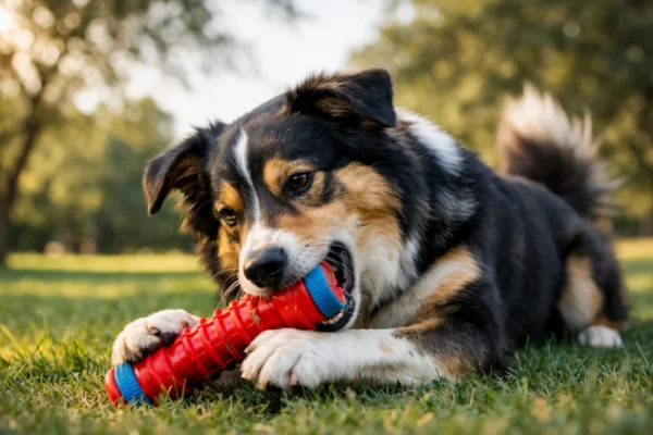 Sretan pas koji se igra s igračkom u prirodi – kako izabrati pravu igračku za psa