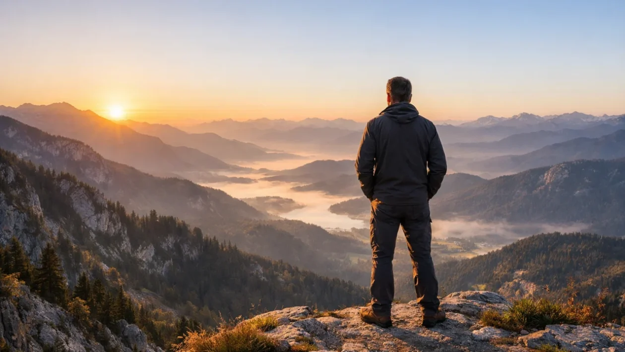 Mentalna snaga i stabilnost prikazane kroz smirenu osobu u prirodi