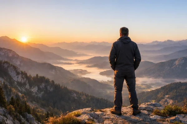Mentalna snaga i stabilnost prikazane kroz smirenu osobu u prirodi
