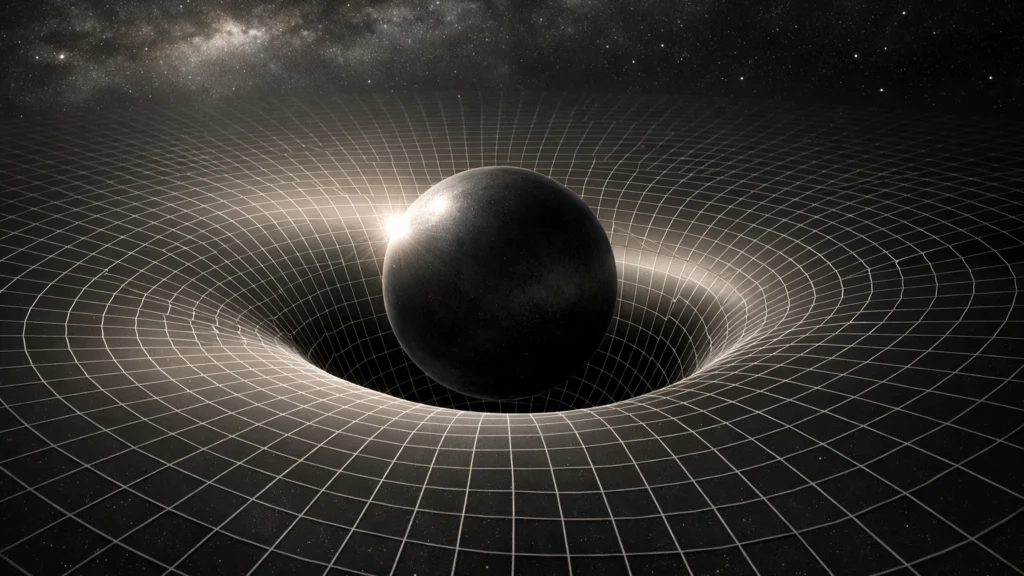 Vizualni prikaz zakrivljenosti prostor-vremena prema teoriji relativnosti