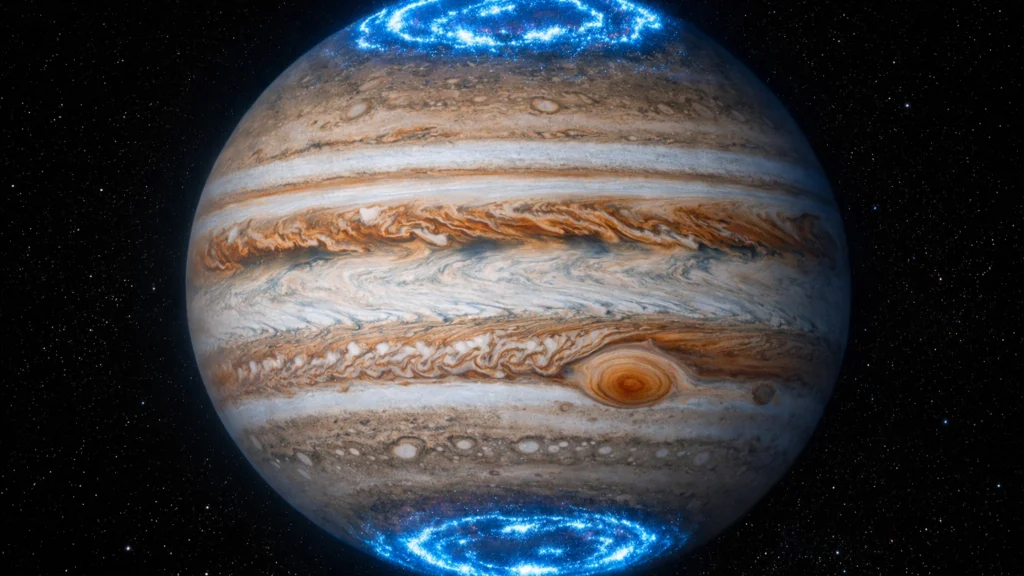 Snažna polarna svjetla na Jupiteru