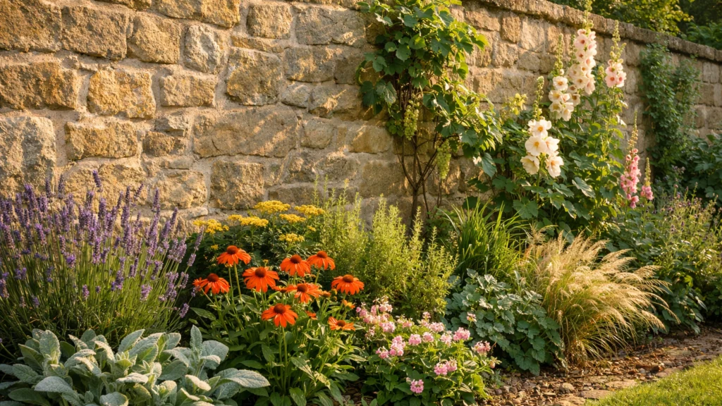 Primjer mikroklime u vrtu uz zid koji zadržava toplinu