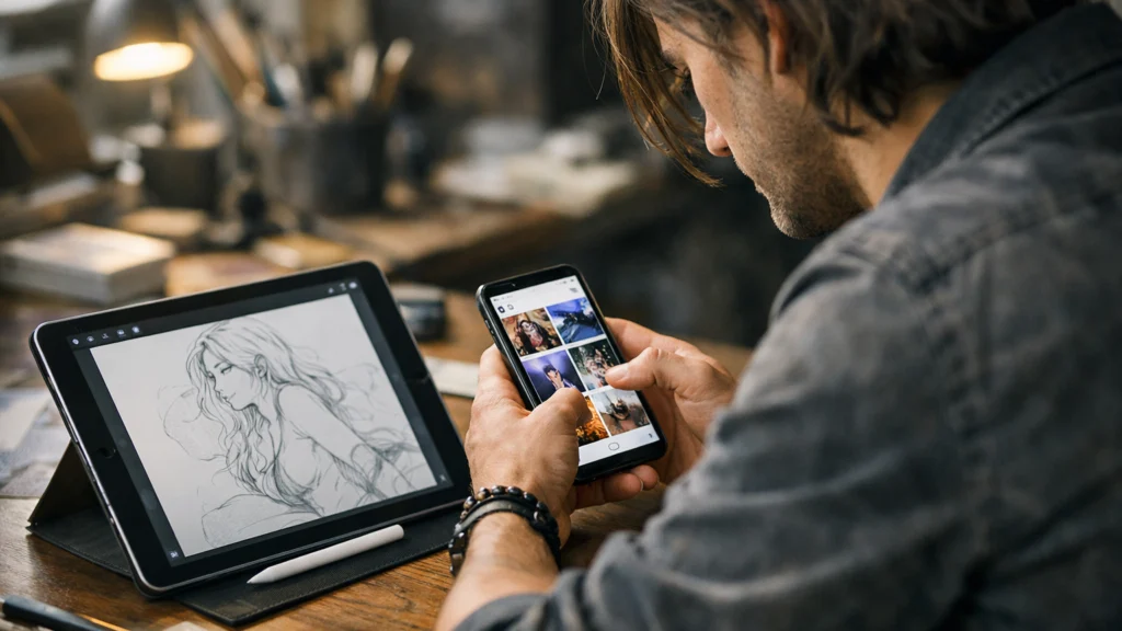 Uspoređivanje s drugima kao prepreka u učenju digitalnog crtanja