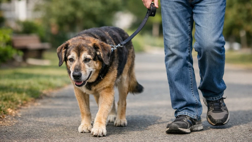 Lagane šetnje sa starijim psom kao dio pravilne svakodnevne rutine