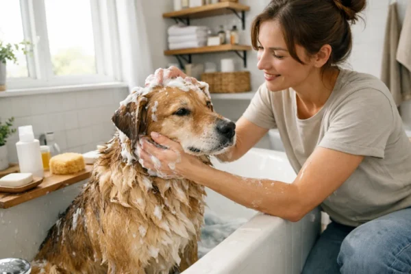 Pravilno kupanje psa kod kuće uz nježan pristup vlasnika
