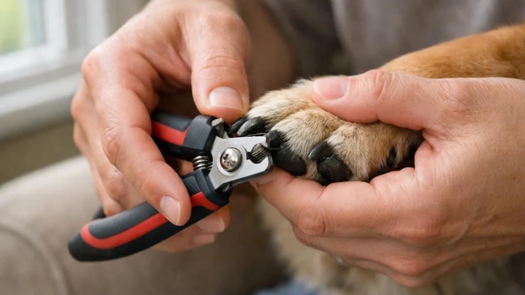 Skraćivanje psećih noktiju odgovarajućim škarama u kućnim uvjetima