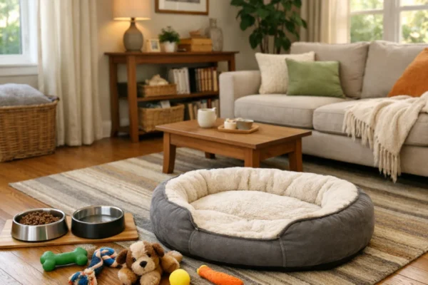 Pripremljen dom za dolazak šteneta s ležajem, igračkama i zdjelicama
