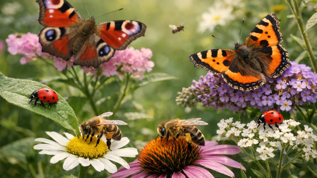 Korisni kukci poput pčela i bubamara u zdravom vrtu
