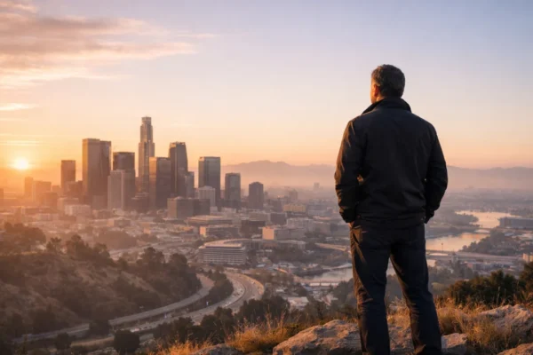 Otpornost na stres u modernom životu – osoba mirno promatra grad u zoru